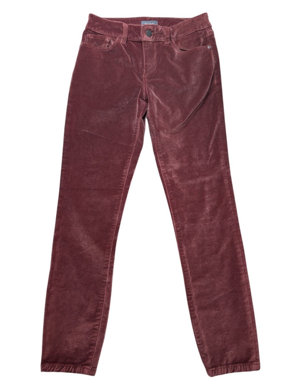 DL1961 Velvet Margaux Mid-Rise Instasculpt Tapered Ankle Womens Pants 28 Retro